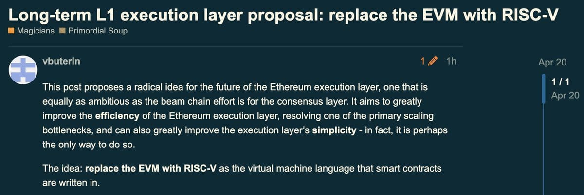 Breaking Down the Challenges of the Ethereum Virtual Machine (EVM) And Why RISC-V Could Be the Future of Ethereum Execution