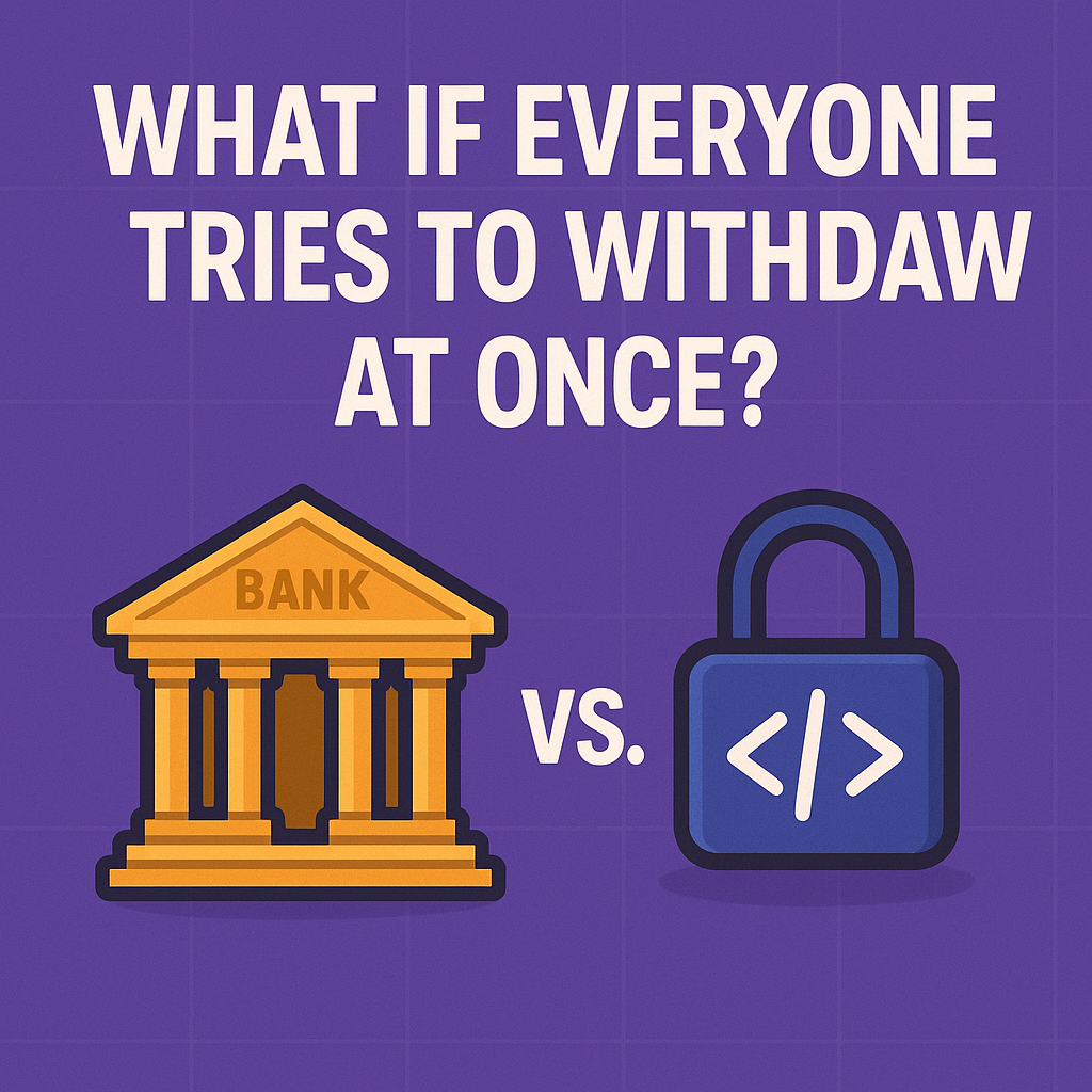 What If Everyone Tries to Withdraw at Once? (Bank Runs vs. DeFi, Explained Like a Story)