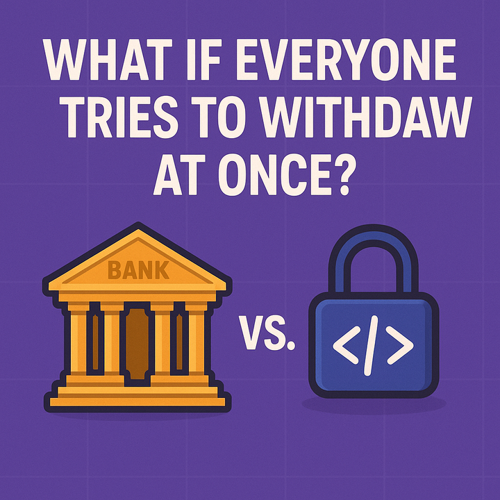 What If Everyone Tries to Withdraw at Once? (Bank Runs vs. DeFi, Explained Like a Story)