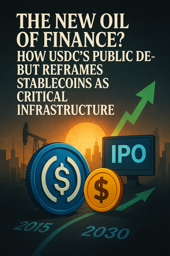 The New Oil of Finance? How USDC’s Public Debut Reframes Stablecoins as Critical Infrastructure